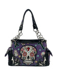 Cowgirl Trendy Purple Sugar Skull Shoulder Bag