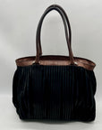 Gambini Black Pleated Suede Shoulder Bag
