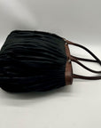 Gambini Black Pleated Suede Shoulder Bag