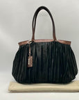 Gambini Black Pleated Suede Shoulder Bag