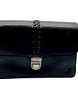 Patricia Nash Black Leather Fringe Crossbody Bag