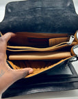 Patricia Nash Black Leather Fringe Crossbody Bag
