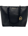 Michael Kors Black Pebbled Leather Kimberly Large Tote Bag