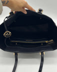 Michael Kors Black Pebbled Leather Kimberly Large Tote Bag