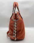 Michael Kors Tangerine Leather Astor Chain Convertible Satchel Bag