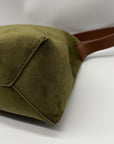 Grossi Green Suede Hobo Crossbody Bag