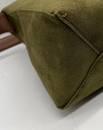 Grossi Green Suede Hobo Crossbody Bag