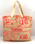 Christian Dior Pink Raffia Dioriviera Beach Tote Bag