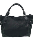 Burberry Black Nylon & Leather Trim Logo Montclare Tote