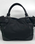 Burberry Black Nylon & Leather Trim Logo Montclare Tote