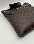 Coach Brown Signature Canvas Rowan File Bag C1554