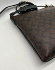 Coach Brown Signature Canvas Rowan File Bag C1554