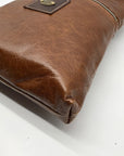 Unbranded Brown Faux Leather Bohemian Style Handmade Crossbody Bag