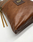 Unbranded Brown Faux Leather Bohemian Style Handmade Crossbody Bag