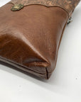 Unbranded Brown Faux Leather Bohemian Style Handmade Crossbody Bag