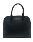 Michael Kors Cindy Black Saffiano Leather Dome Satchel Crossbody
