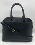 Michael Kors Cindy Black Saffiano Leather Dome Satchel Crossbody
