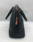 Michael Kors Cindy Black Saffiano Leather Dome Satchel Crossbody