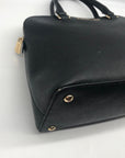 Michael Kors Cindy Black Saffiano Leather Dome Satchel Crossbody