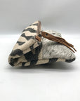 Bhrayna Zebra Design Fold Over Cotton & Leather Clutch
