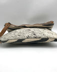 Bhrayna Zebra Design Fold Over Cotton & Leather Clutch