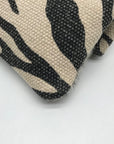 Bhrayna Zebra Design Fold Over Cotton & Leather Clutch