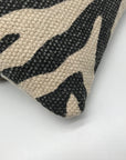 Bhrayna Zebra Design Fold Over Cotton & Leather Clutch