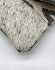 Bhrayna Zebra Design Fold Over Cotton & Leather Clutch