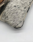 Bhrayna Zebra Design Fold Over Cotton & Leather Clutch