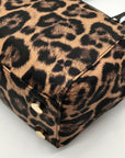 Michael Kors Black Leopard Print Nylon Kelsey Zip Top Tote Bag
