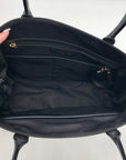 Michael Kors Black Leopard Print Nylon Kelsey Zip Top Tote Bag