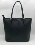 Michael Kors Black Saffiano Leather Large Jet Set Snap Pocket Tote Bag