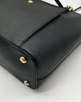 Michael Kors Black Saffiano Leather Large Jet Set Snap Pocket Tote Bag