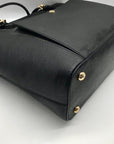 Michael Kors Black Saffiano Leather Large Jet Set Snap Pocket Tote Bag