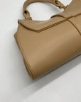 MMS Beige Leather Mini Crossbody Bag