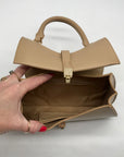 MMS Beige Leather Mini Crossbody Bag
