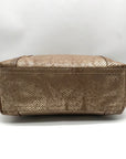 Cole Haan Metallic Bronze Lizard Embossed Leather Tote Bag
