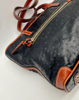 Dooney & Bourke Black & Brown Ostrich Leather Charleston Tote