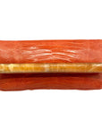 Daniella Ortiz Orange Lizard Embossed Leather April Clutch