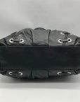 Michael Kors Black Leather Astor Grommet Shoulder Bag