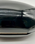 Black Glossy Oval Hard-Case Minaudière Evening Clutch Bag