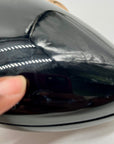 Black Glossy Oval Hard-Case Minaudière Evening Clutch Bag