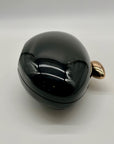 Black Glossy Oval Hard-Case Minaudière Evening Clutch Bag