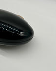 Black Glossy Oval Hard-Case Minaudière Evening Clutch Bag