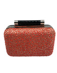 Diane von Furstenberg Bright Coral Small Crystal Embellished Convertible Clutch