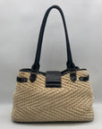 Brighton Khaki Woven Shoulder Tote Bag