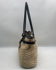 Brighton Khaki Woven Shoulder Tote Bag