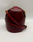 Old Trend Red Leather Doctor Bucket Crossbody Bag