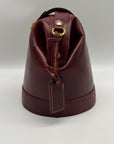 Old Trend Red Leather Doctor Bucket Crossbody Bag