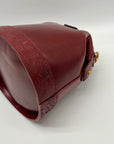 Old Trend Red Leather Doctor Bucket Crossbody Bag